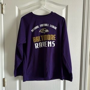 Youth 2XL Baltimore Ravens Purple Long Sleeve Shirt. NFL Team Apparel